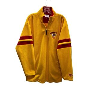 Vintage Kansas City Chiefs Fleece Quarter Zip Gold NFL Pullover Jacket Large